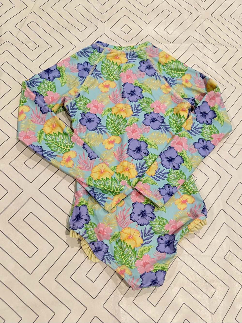 Ruffle Butts Floral Longsleeve Swimsuit - Picture 11 of 15